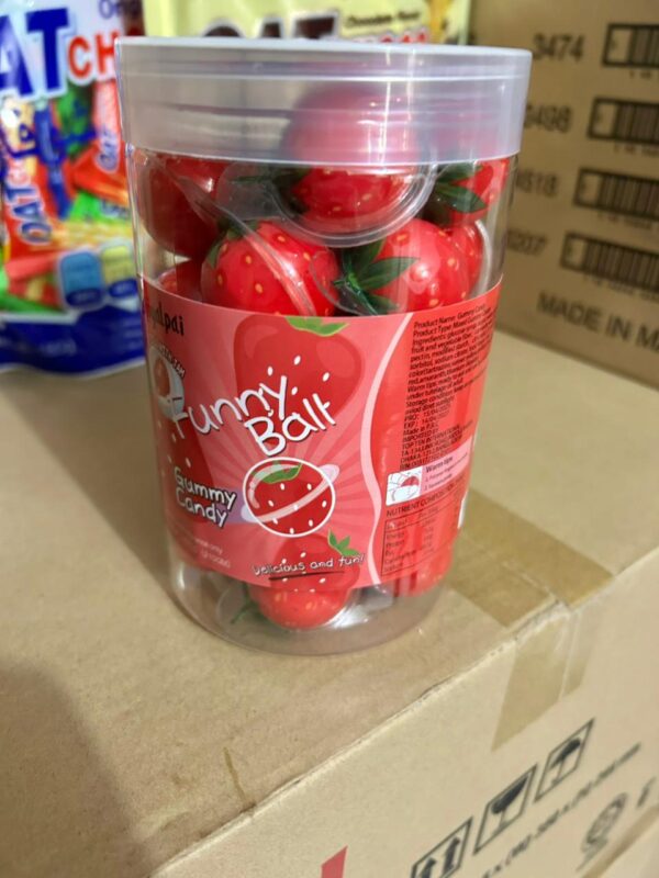Strawberry Gummy Balls - unce Jar (30 pec)