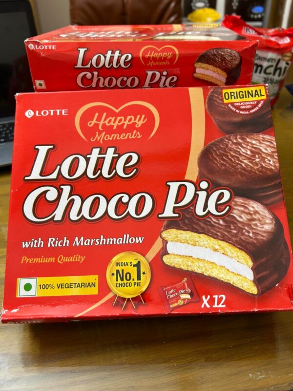 Lotte Choco Pie Indian Chocolate Biscuit Snack (28g x 12 Pieces)