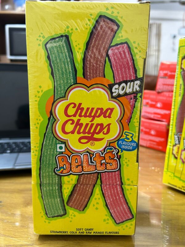 Chupa Chups Sour Belt, Mixed Fruit Flavour,- 9g*48pcs