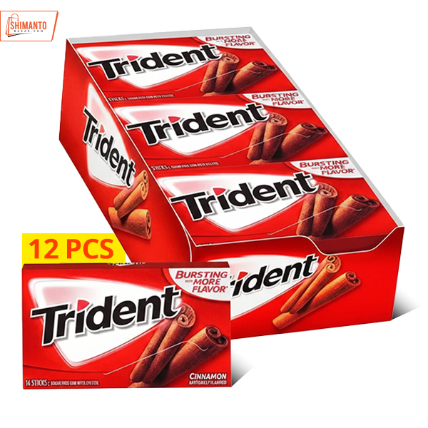Trident Cinnamon Flavor Chewing Gum Full Box 12 Pack