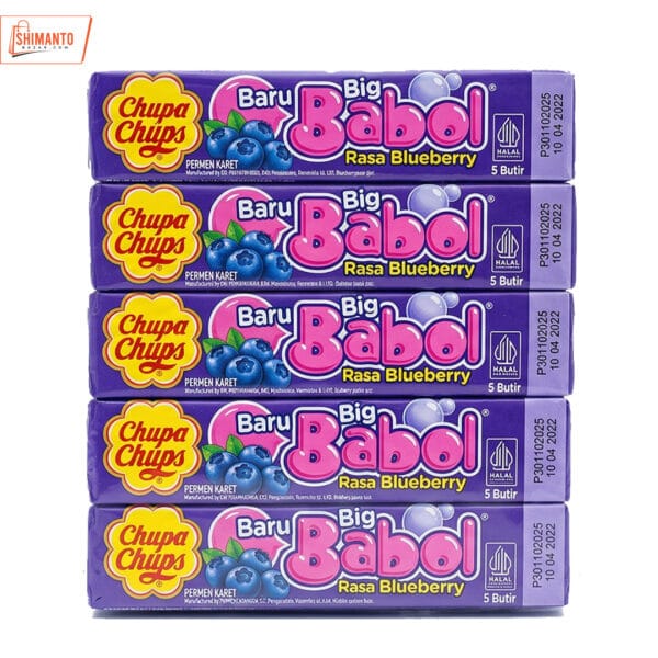 Chupa Chups Big Babol – Blueberry Flavor (Pack of 5)