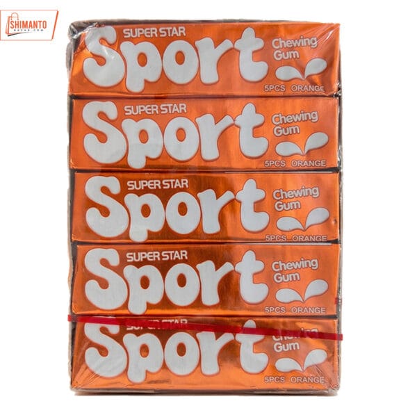Super Star Sport Chewing Gum (Orange) - 20 Pcs Box